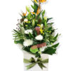 Special Blessing Sympathy Flowers - White Box Green Ribbon - Floral design