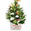 Special Blessing Sympathy Flowers - White Box Pink Ribbon - Floral design