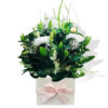 In Our Heart Sympathy Flowers - White Box Pink Ribbon - Floral design